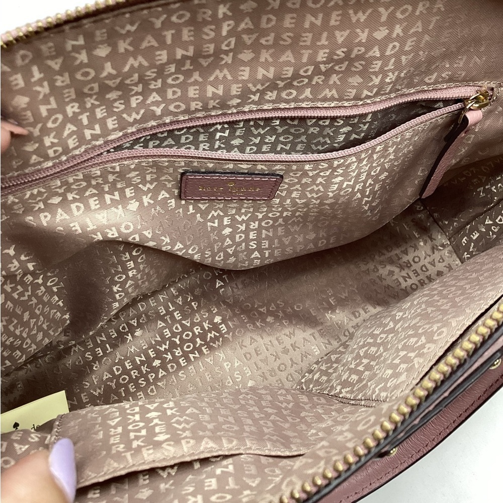 KATE SPADE SATCHEL SUMMER BAG PINK DUSTY PEONY HANDBAG GROVE STREET CARLY PURSE - Picture 13 of 14